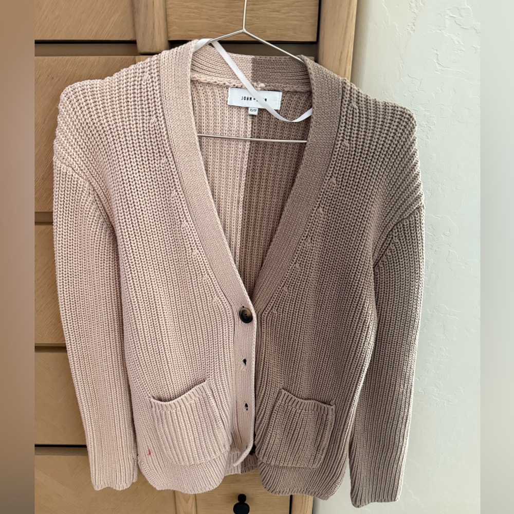 Two tone button front cardigan